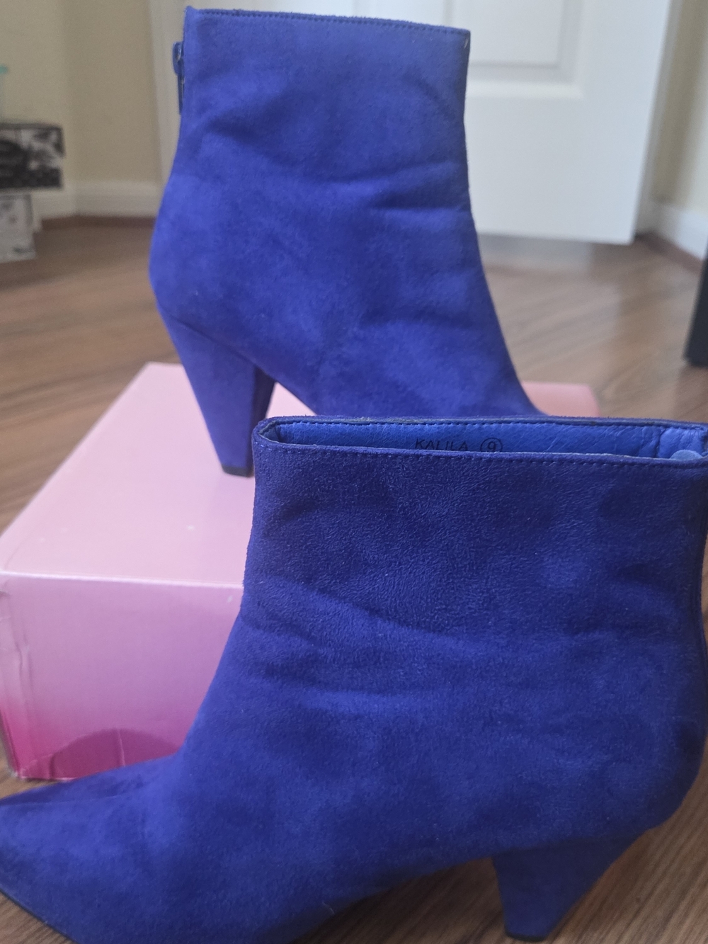 Dream Pairs Cobalt Blue Suede Ankle Booties